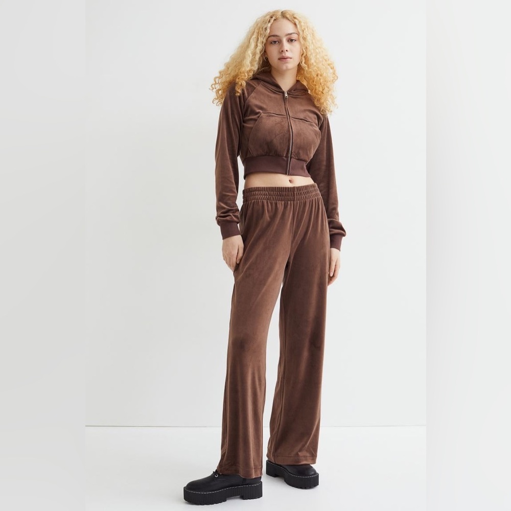 H&M Brown Velour Tracksuit